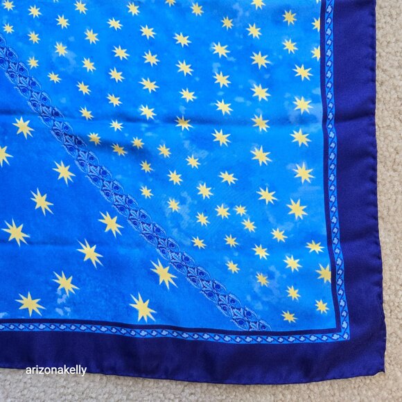 Silk Scarf With Hand-Rolled Edges Stars Made in Italy - Picture 5 of 8